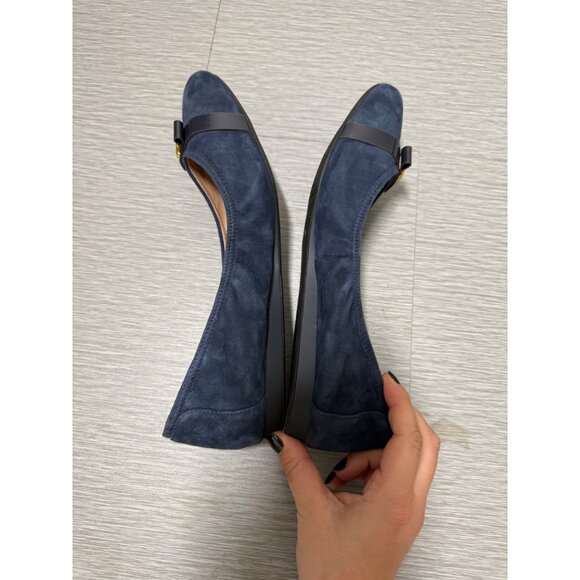 Cole Haan Women's Tova Bow Ballet Style W26822 Navy Suede Like New Size 10.5 - Picture 5 of 7